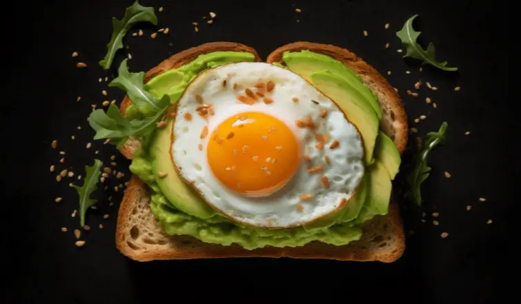 Avocado toast with over easy egg on top