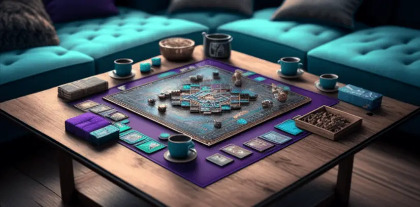 open board game on a coffee table
