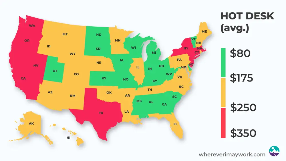Coworking-membership-prices-by-state